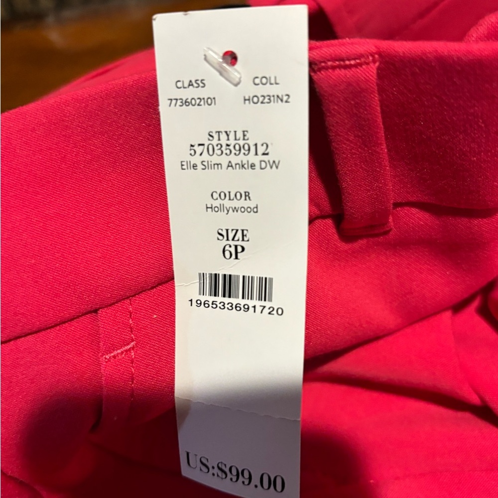 White House Black Market Pink Elle Slim Ankle Pantsuit